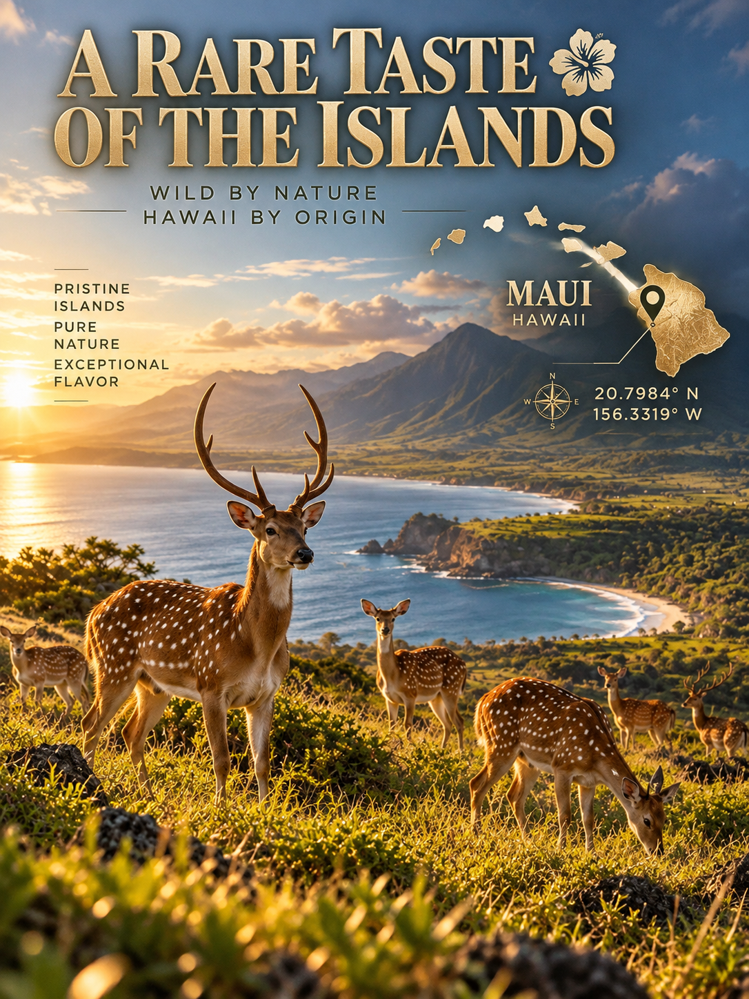 HAWAIIAN WILD VENISON · A RARE TASTE OF THE ISLANDS | Premium. Wild. Naturally Lean.-Sherry